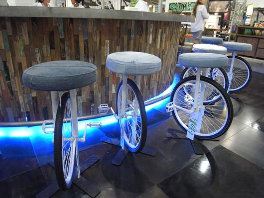 Фото: Барные стулья с элементами велосипеда